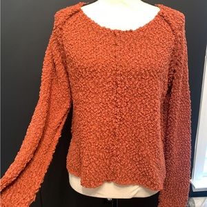 Rust popcorn detail sweater